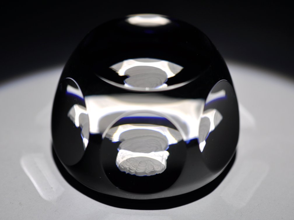 Cristal d'Albret  Columbus Sulphide Overlay Paperweight