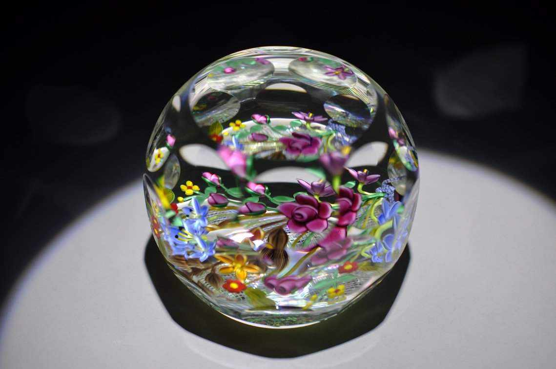 Faceted Floral Lampwork Paperweight, photo 9 of 9