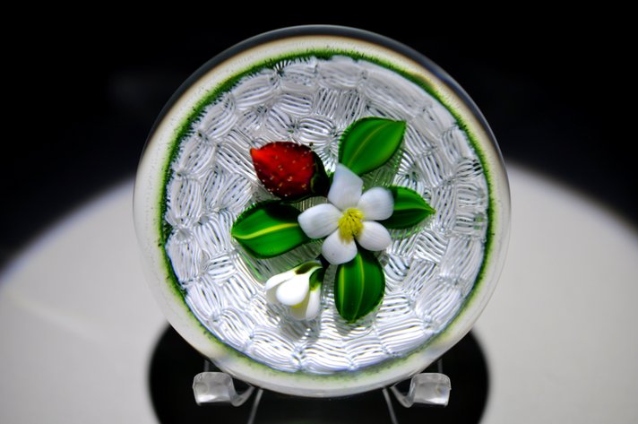 Lampwork Strawberry Paperweight