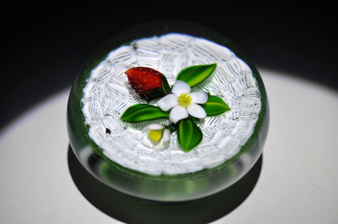 Lampwork Strawberry Paperweight
