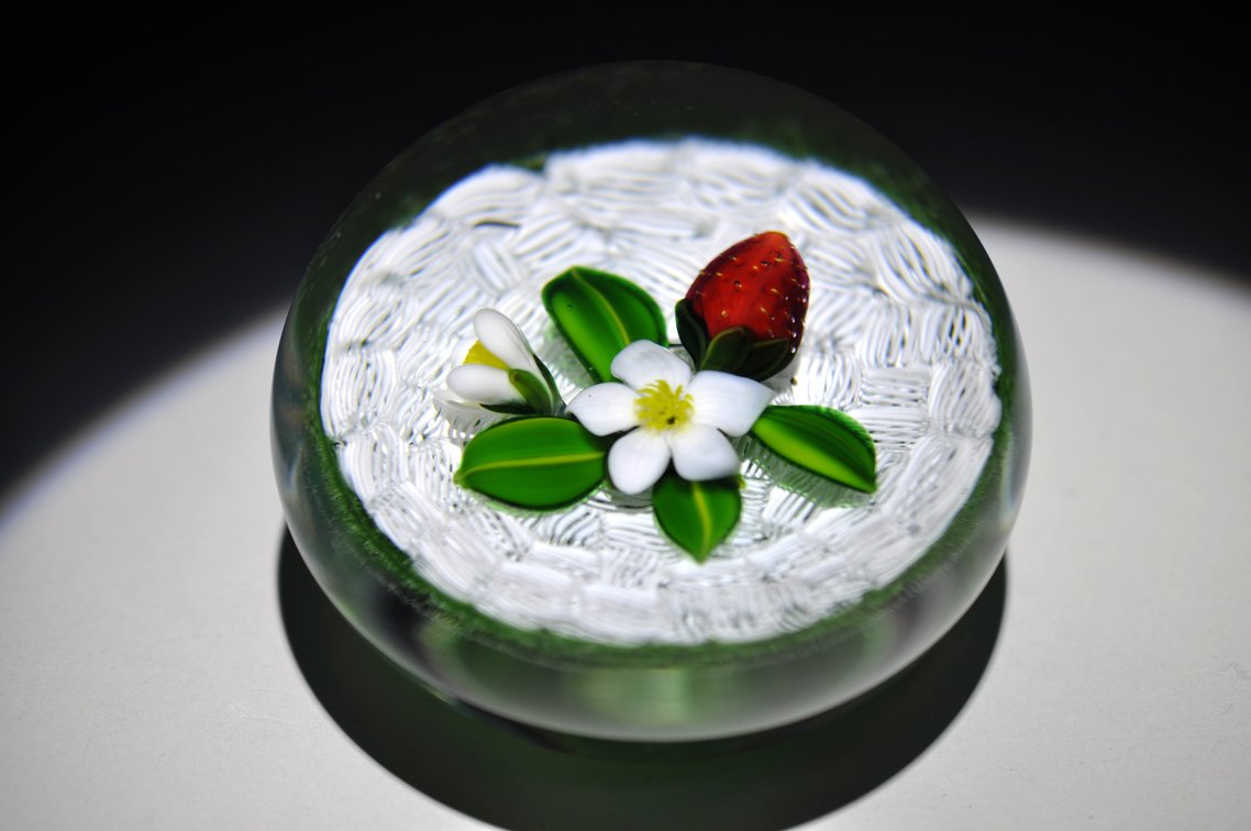Lampwork Strawberry Paperweight