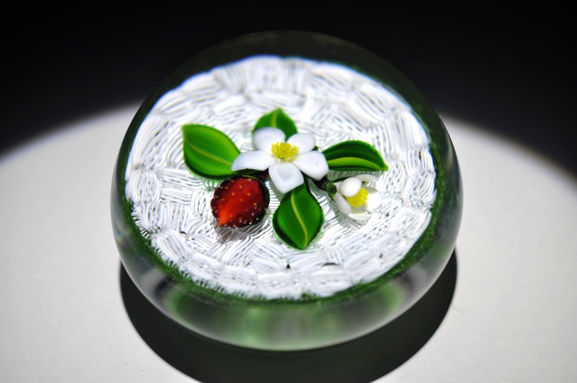 Lampwork Strawberry Paperweight