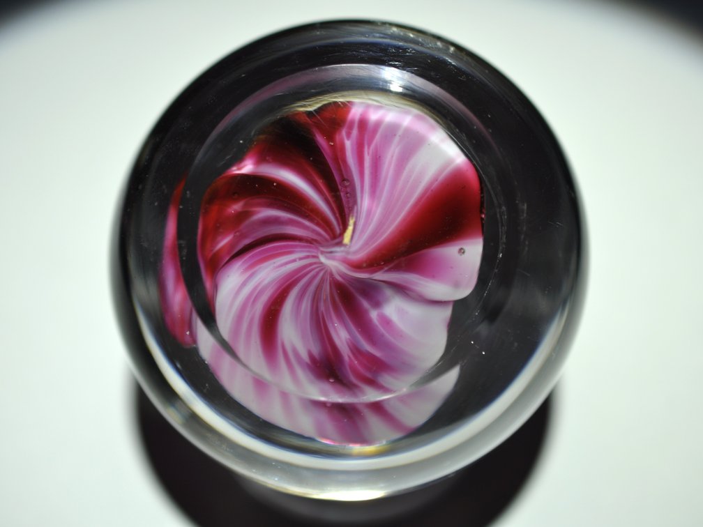 Crimp Rose Swirl Glass Weight