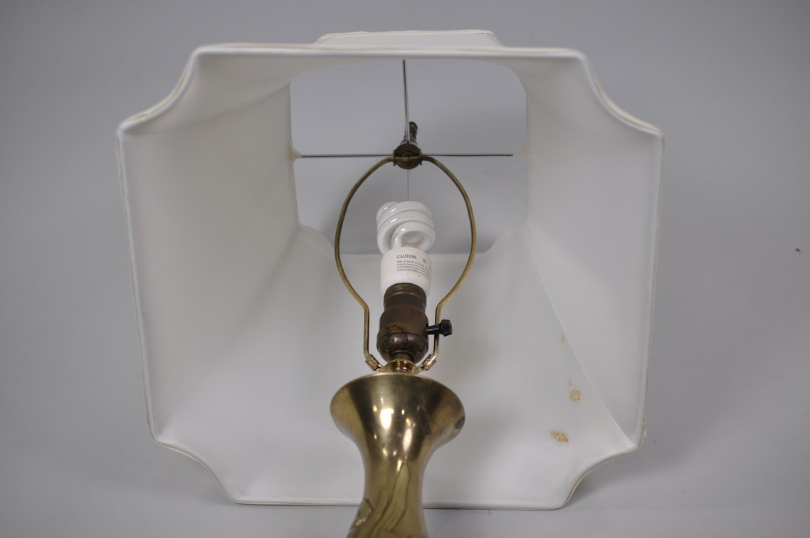 Japanese Inspired Bronze Folk Art Flower Vase Lamp, photo 9 of 11