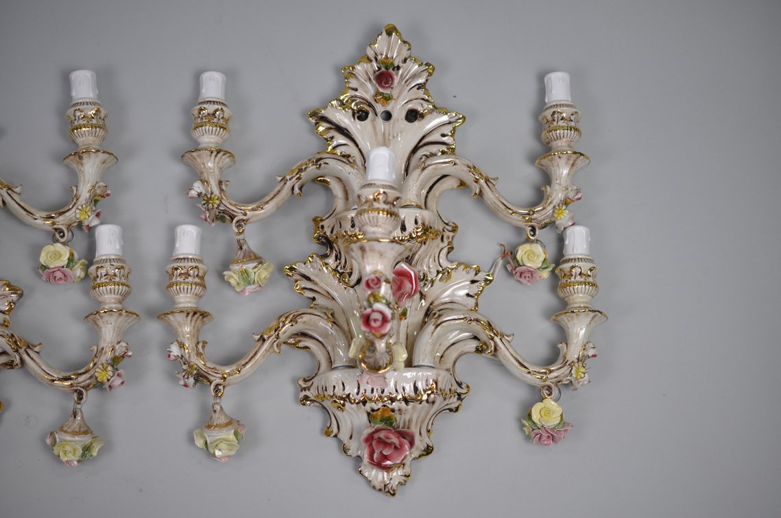 Capodimonte Sconces Five Arm Set