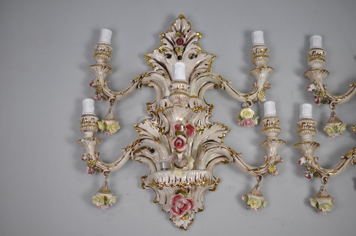 Capodimonte Sconces Five Arm Set
