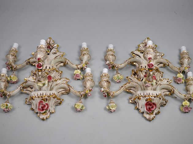 Capodimonte Sconces Five Arm Set