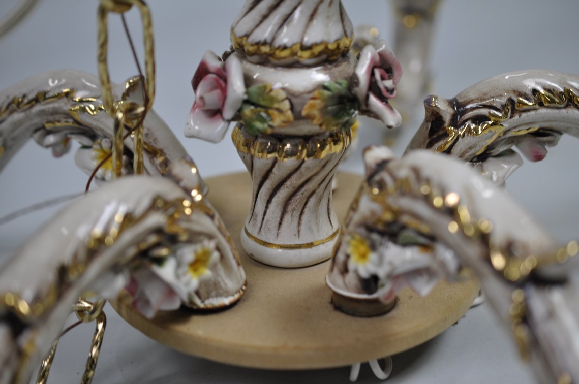Capodimonte Chandelier w/ Porcelain Strap, photo 28 of 34