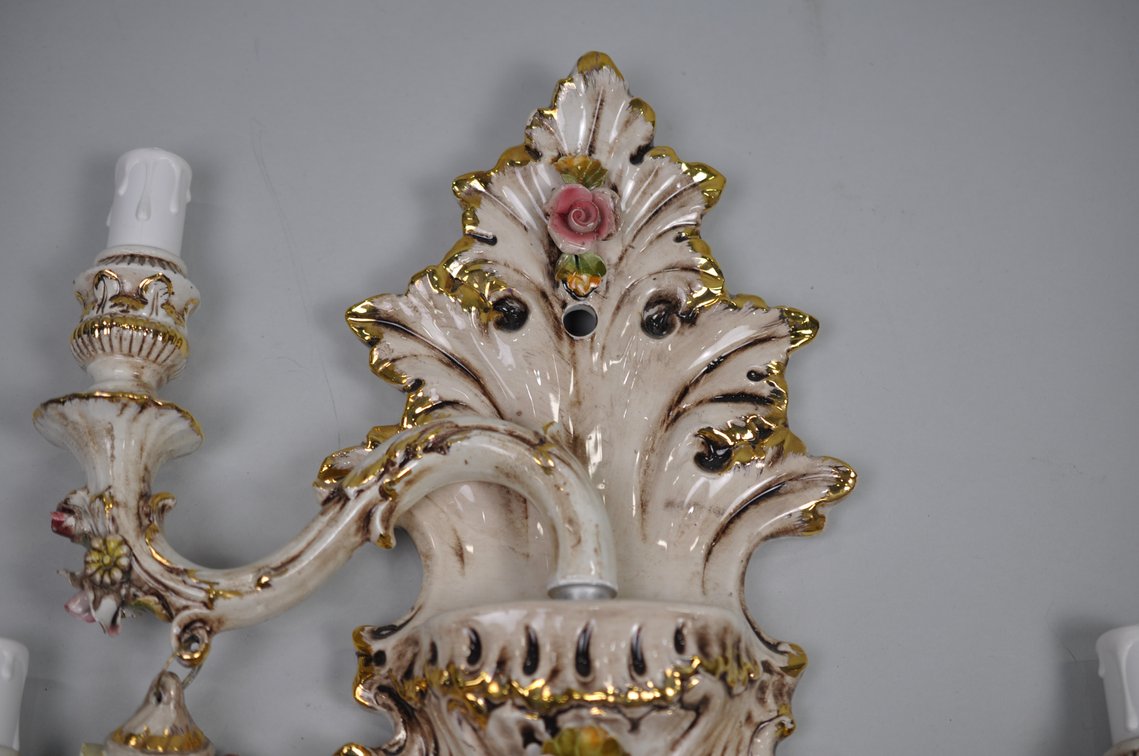 Capodimonte Sconces Three Arm Set