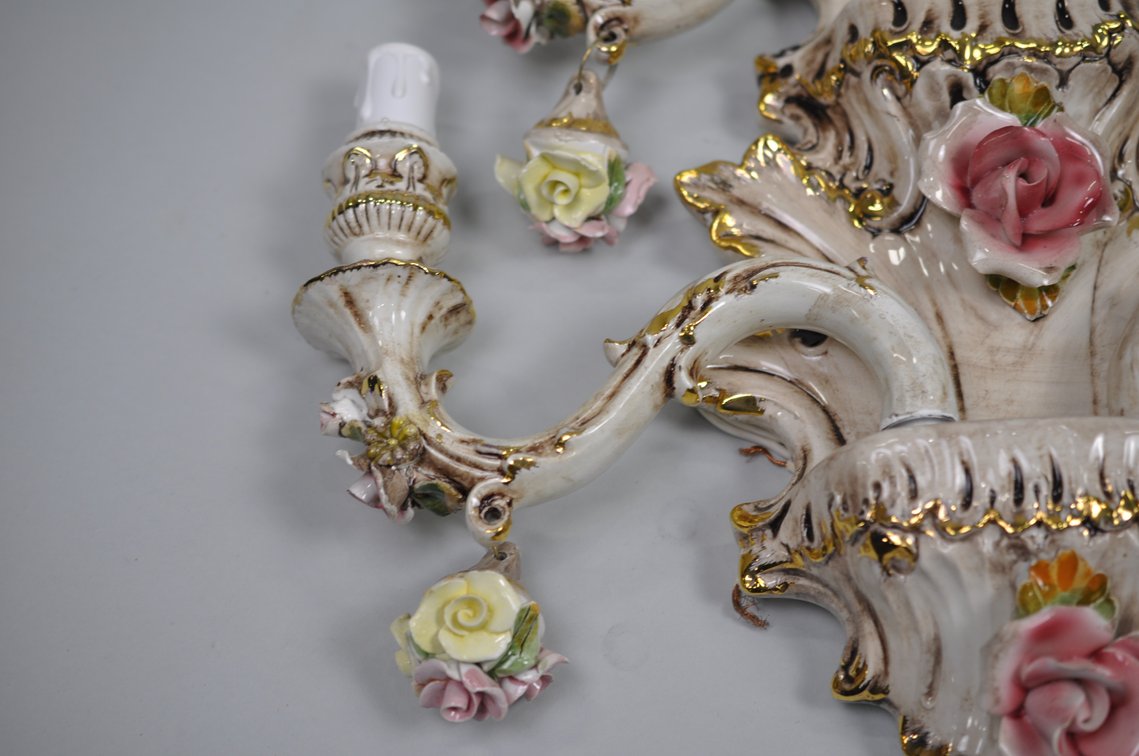 Capodimonte Sconces Three Arm Set