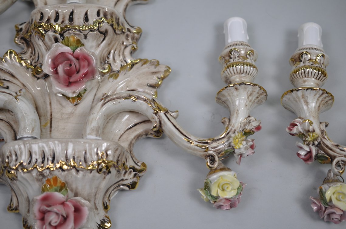 Capodimonte Sconces Three Arm Set