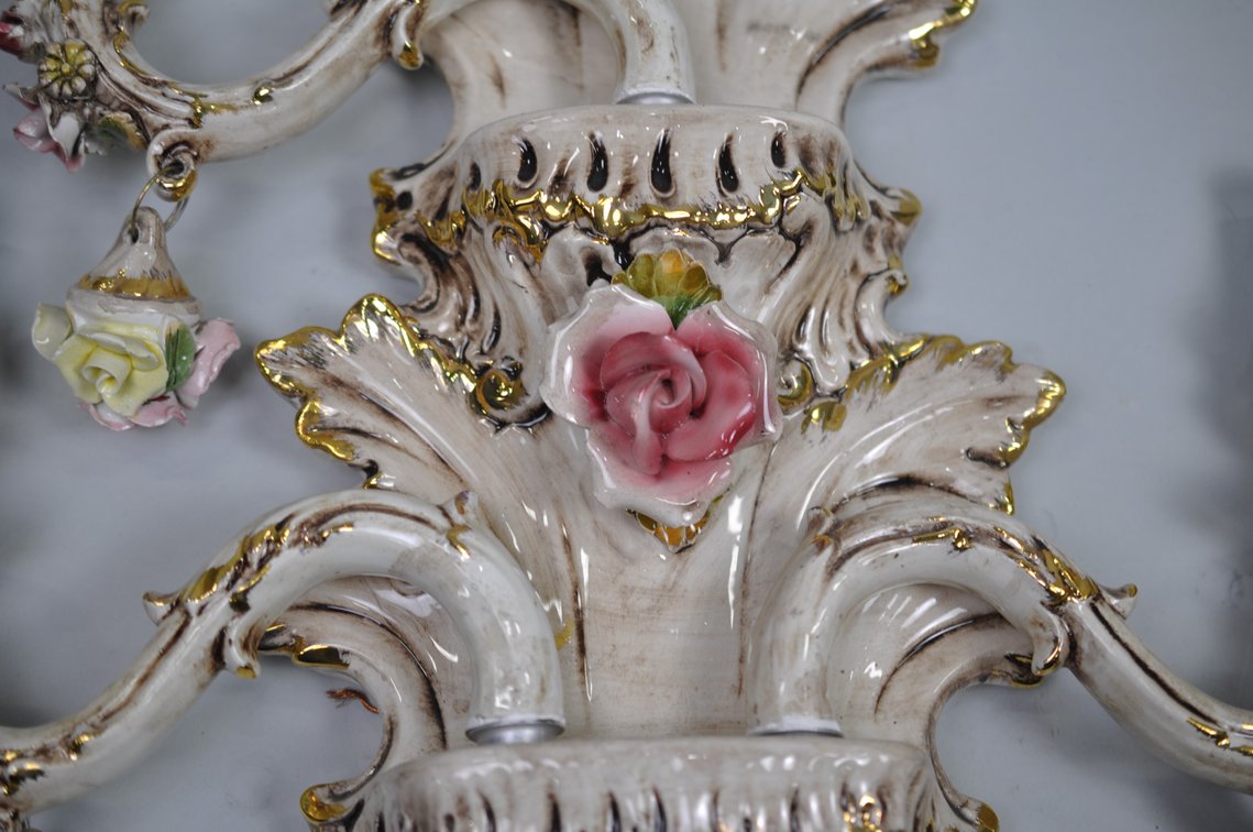 Capodimonte Sconces Three Arm Set