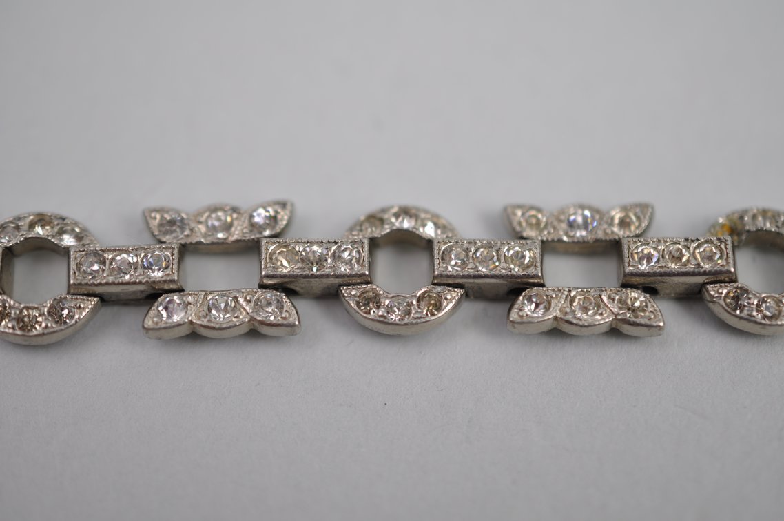 Rhodium Plated Rhinestone Bracelet