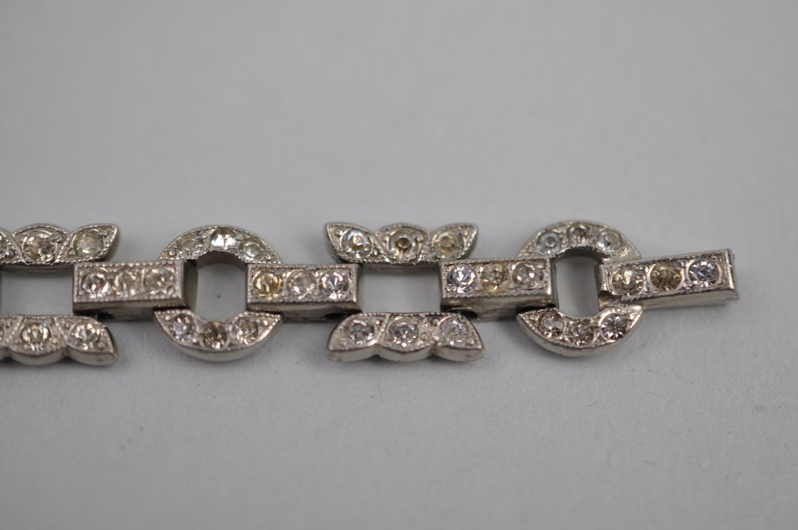 Rhodium Plated Rhinestone Bracelet