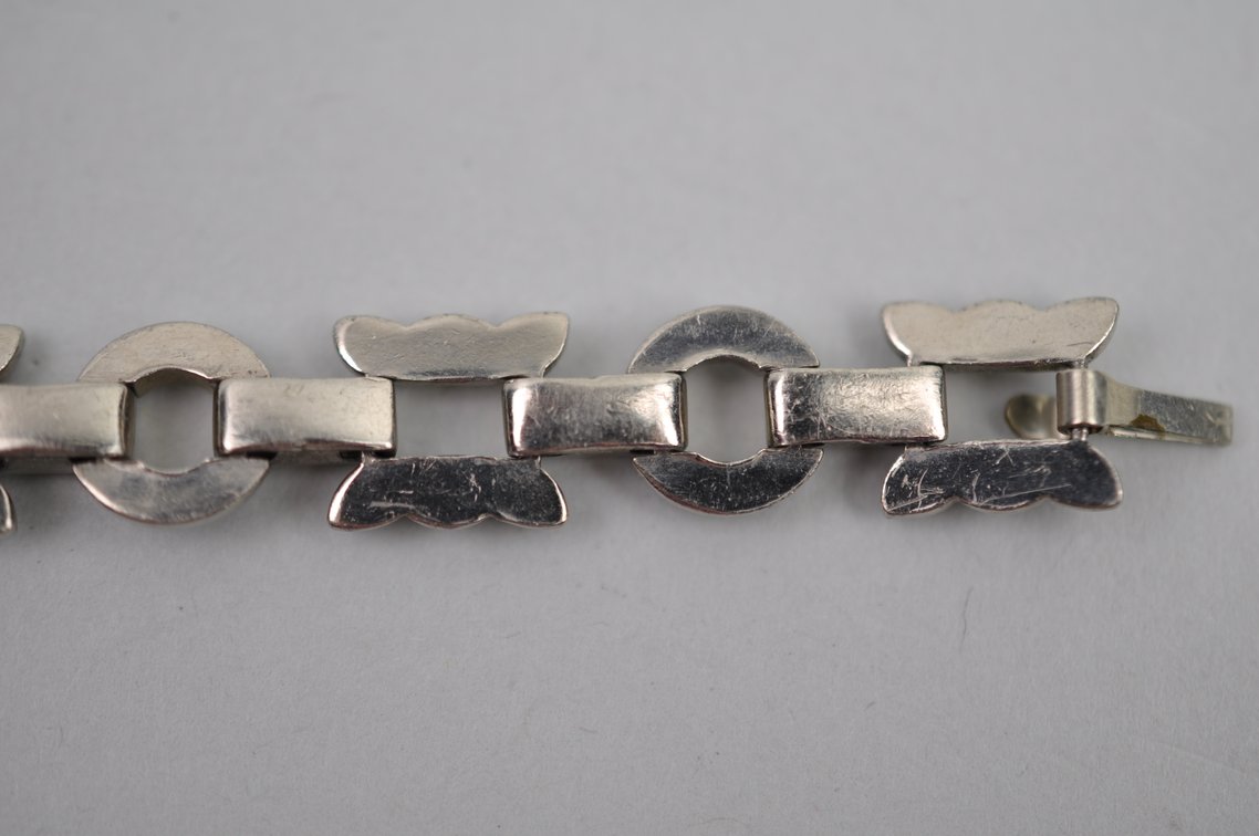 Rhodium Plated Rhinestone Bracelet
