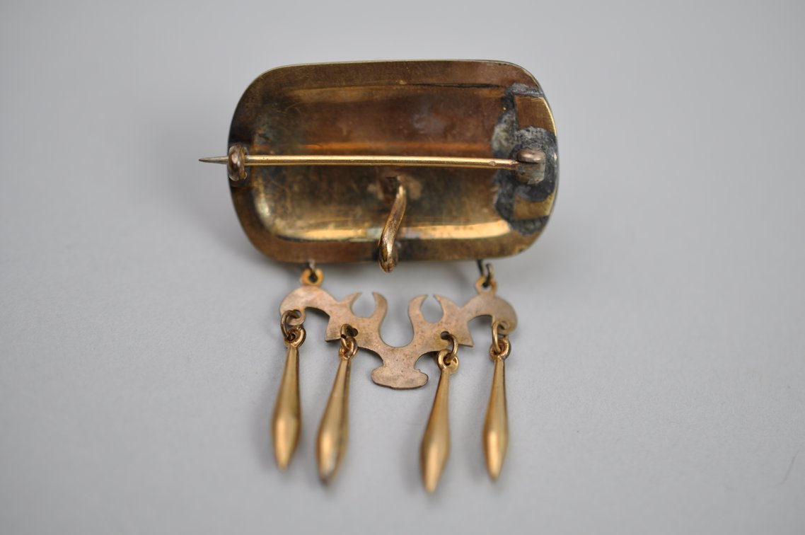Gold Tone Coral Brooch Earrings