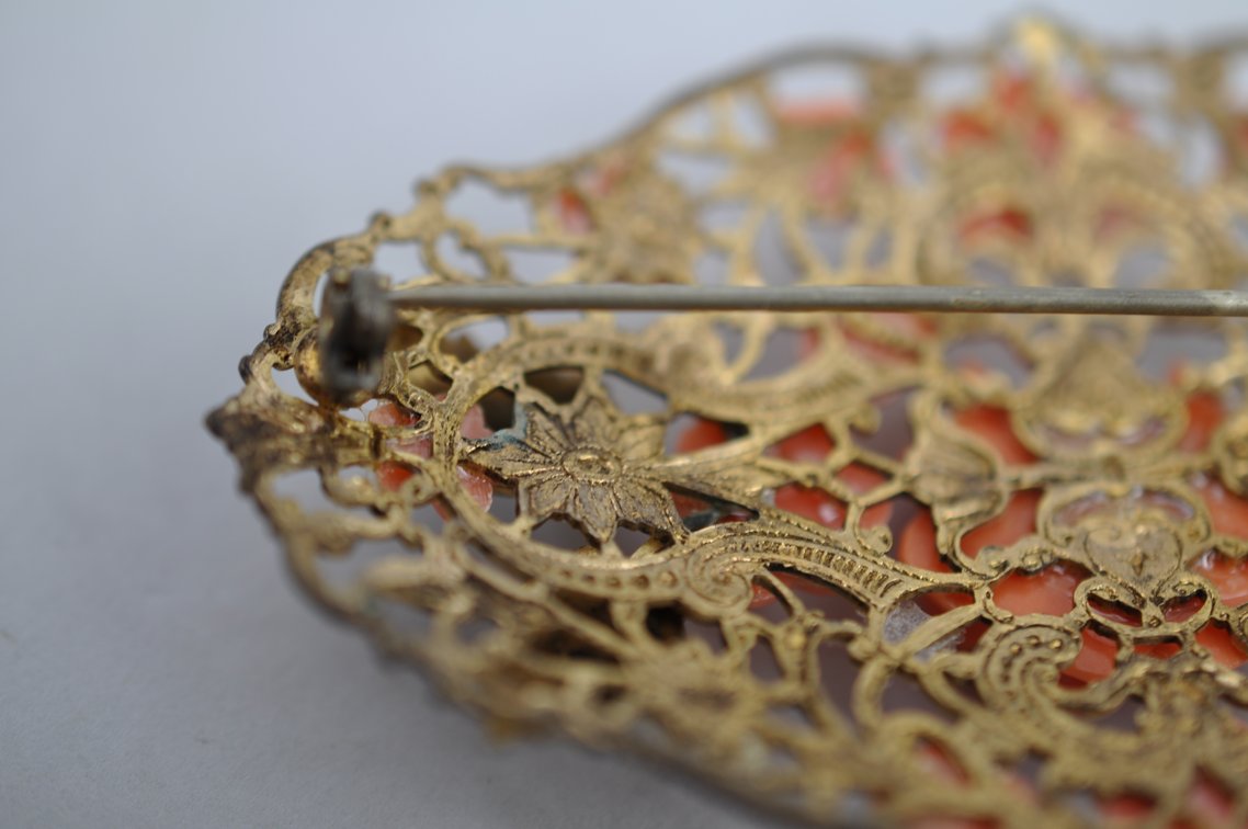 Celluloid Brooch Earrings Ring