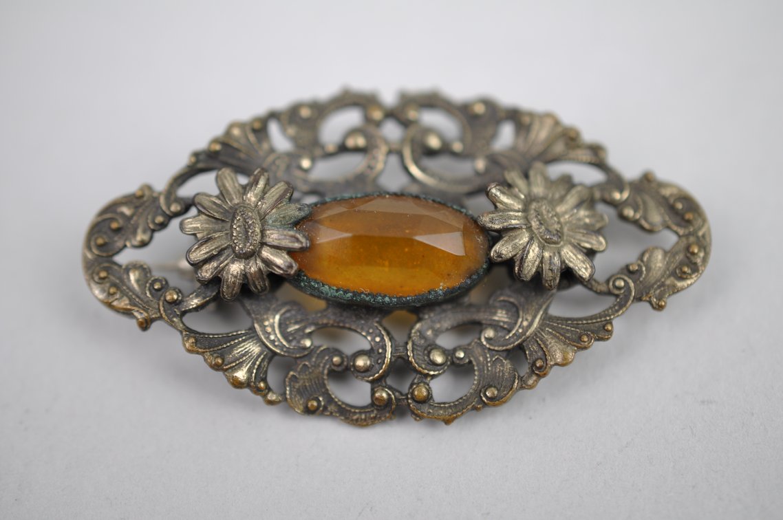 Brooch Pins Czech Glass Victorian Revival Art Deco, photo 15 of 25
