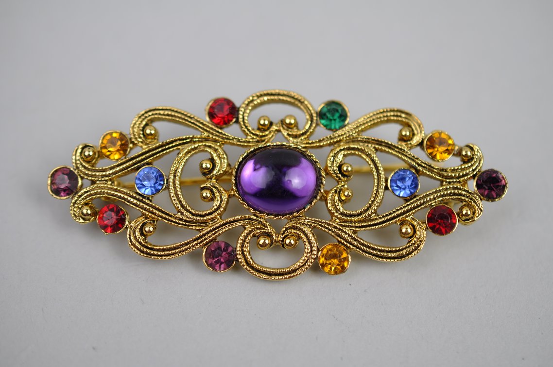 Brooch Pins Czech Glass Victorian Revival Art Deco, photo 17 of 25