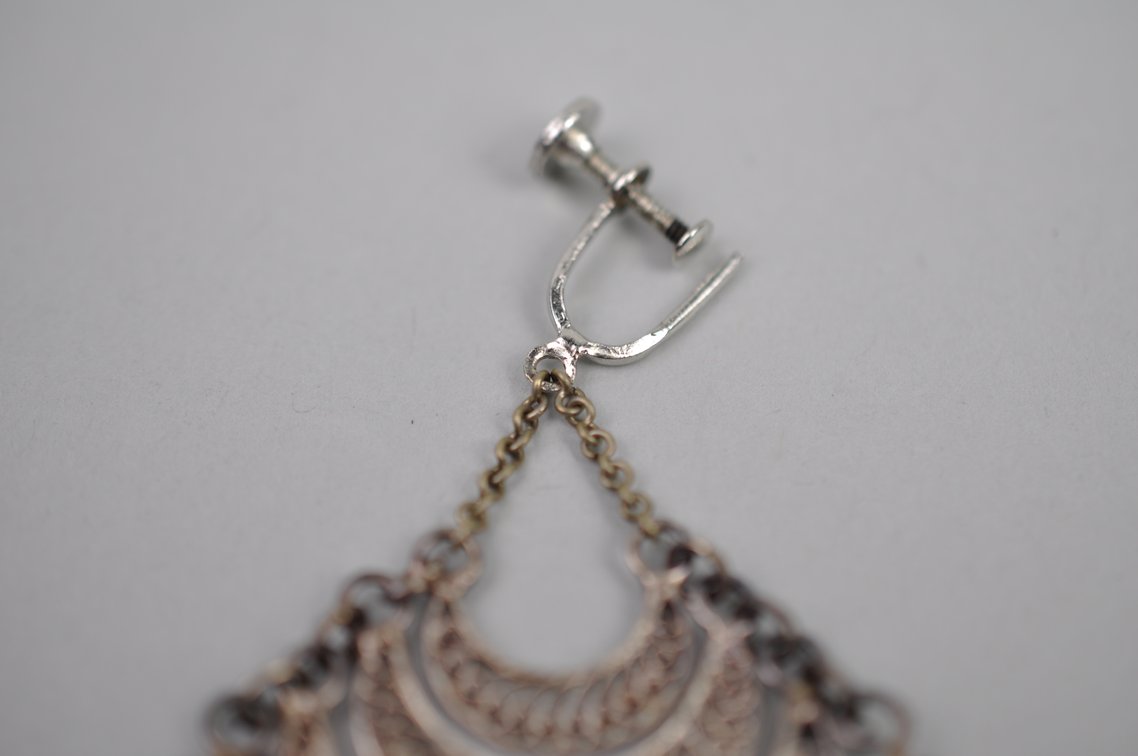 Filigree Metalwork Brooches Earrings Bracelet