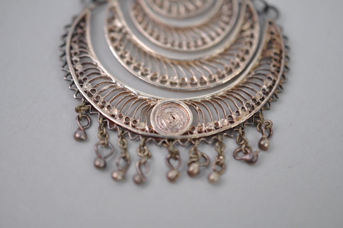 Filigree Metalwork Brooches Earrings Bracelet