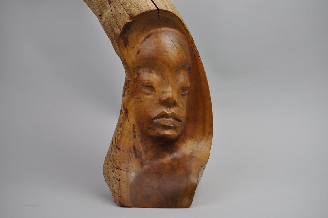 Signed Madame Pele Wooden Sculpture, photo 2 of 15
