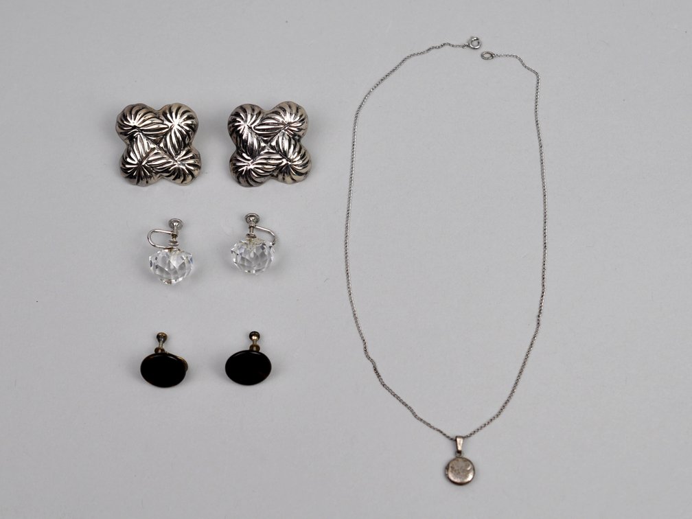Sterling Silver Crystal Earrings Necklace
