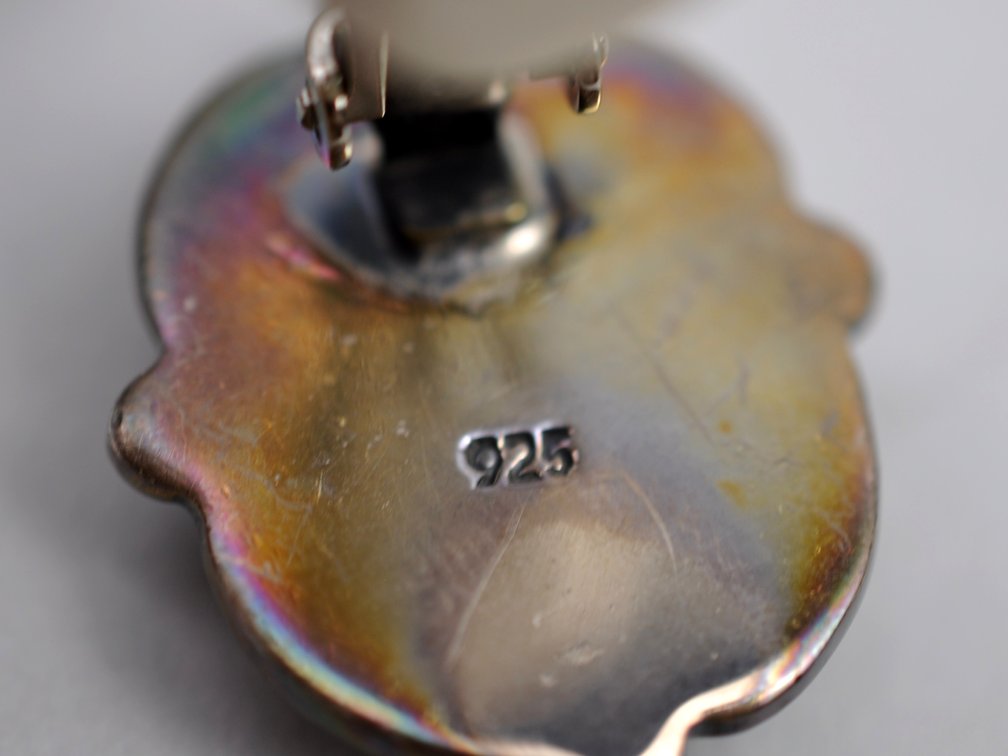 Sterling Silver Mother-of-Pearl Brooch & Earrings, photo 9 of 9