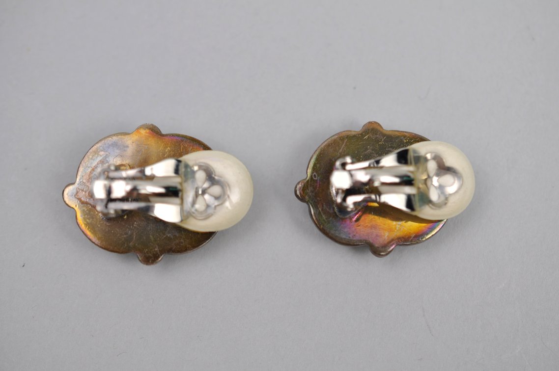 Sterling Silver Mother-of-Pearl Brooch & Earrings