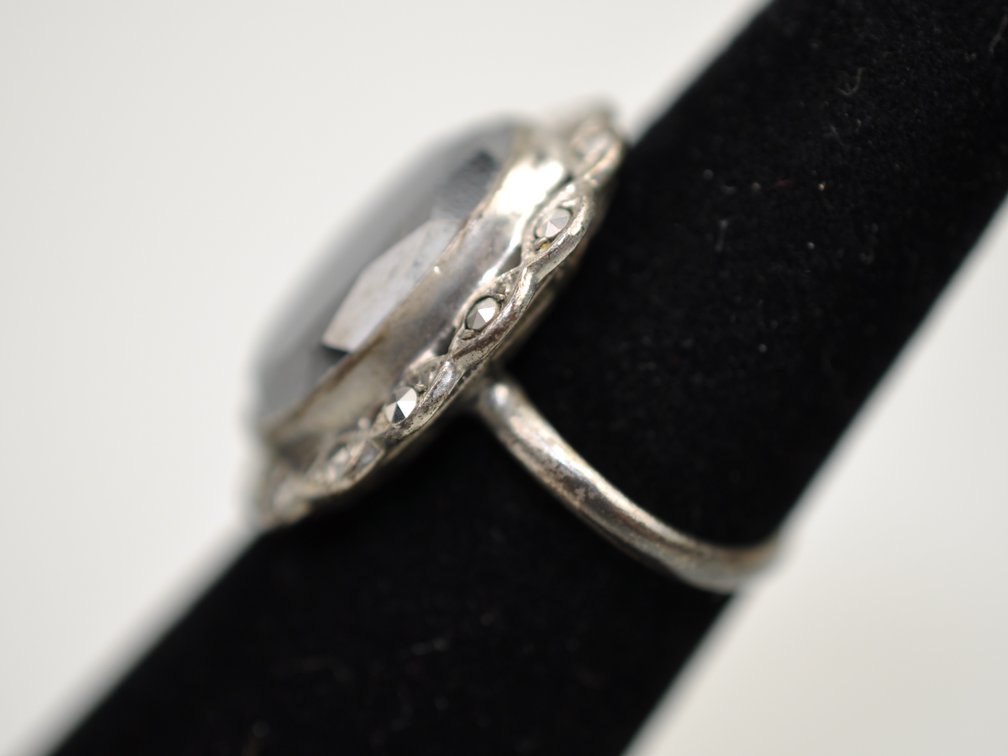 Sterling Silver Mexico Art Deco Pendant Ring, photo 3 of 13