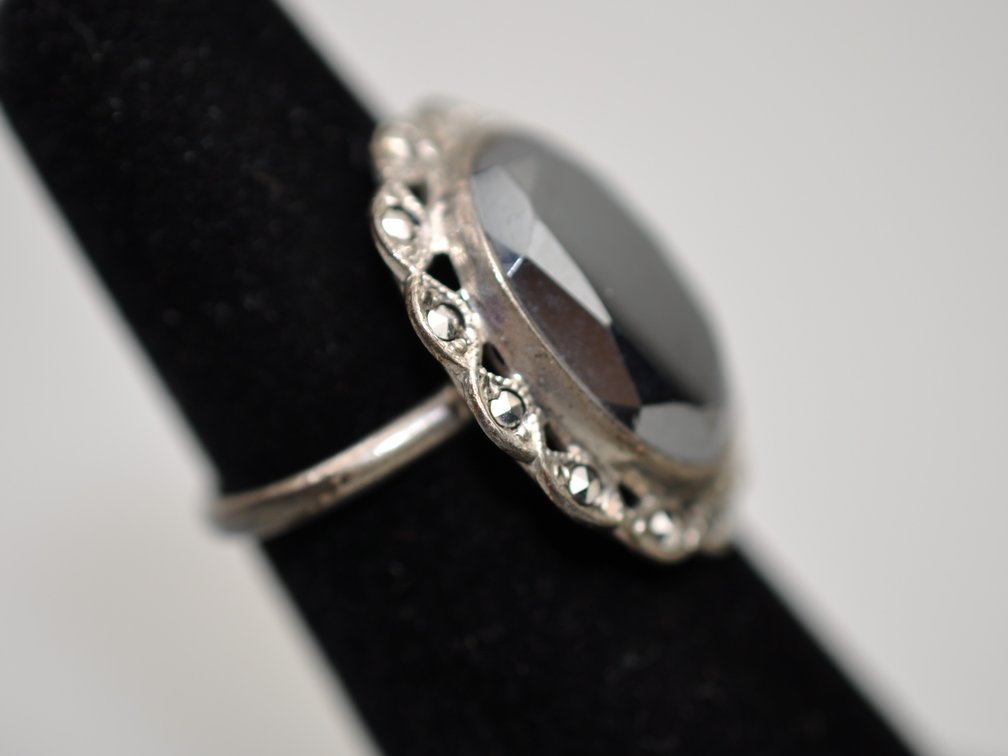 Sterling Silver Mexico Art Deco Pendant Ring, photo 4 of 13