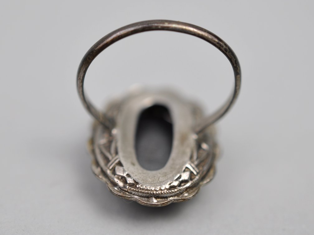 Sterling Silver Mexico Art Deco Pendant Ring, photo 6 of 13