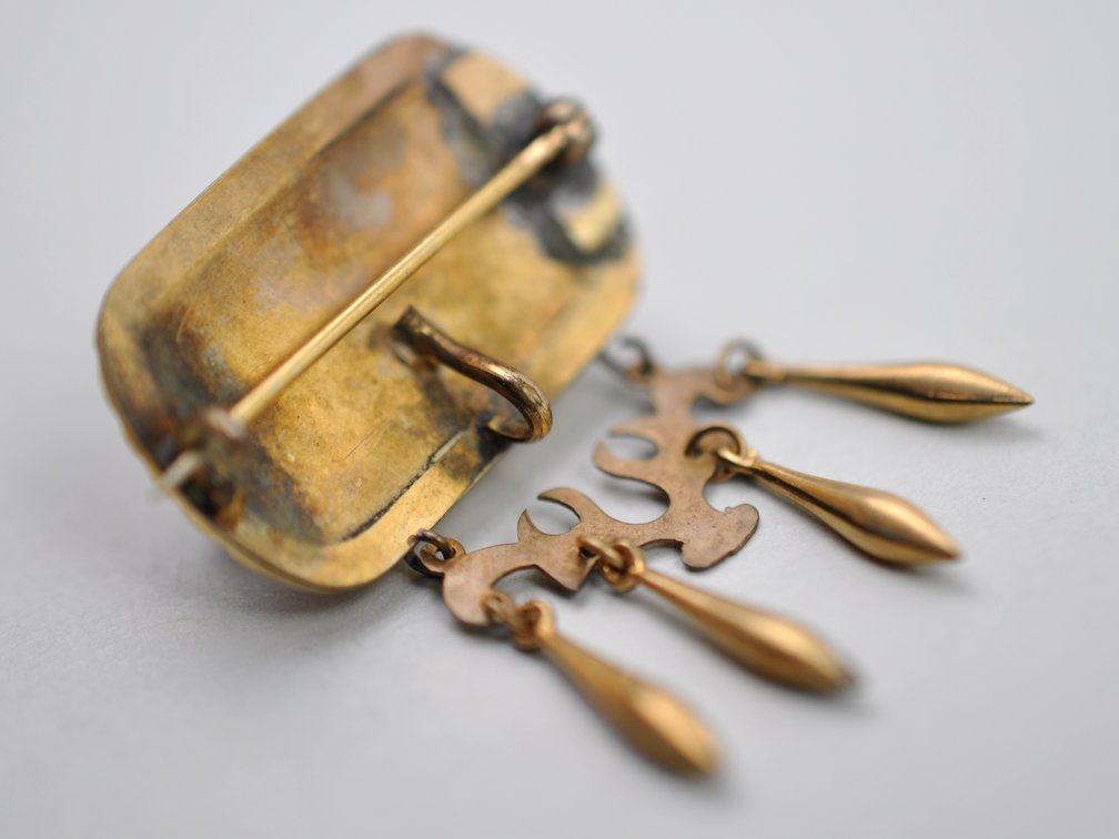 Gold Tone Coral Brooch Earrings