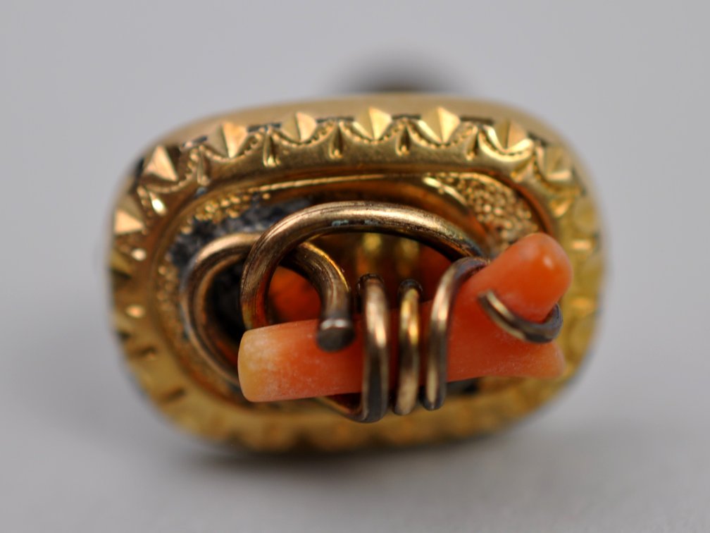 Gold Tone Coral Brooch Earrings, photo 12 of 13