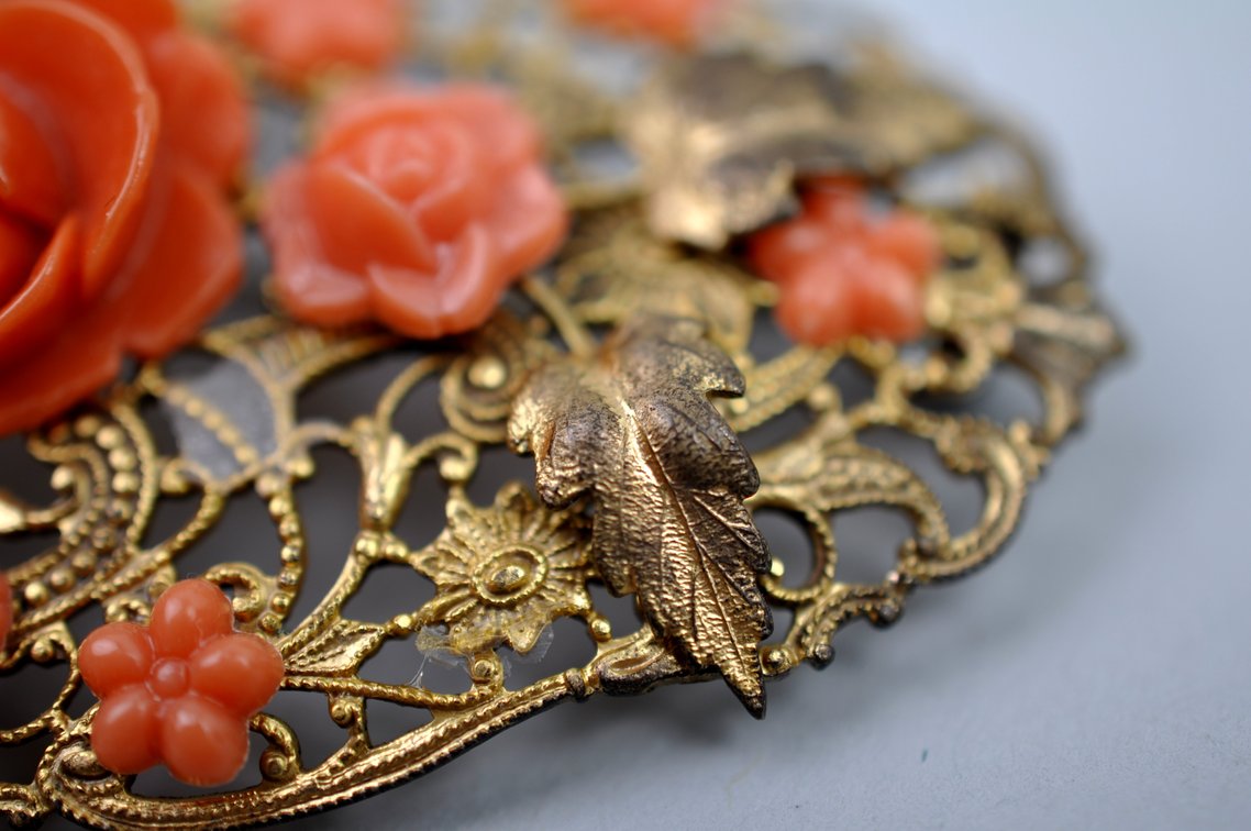 Celluloid Brooch Earrings Ring