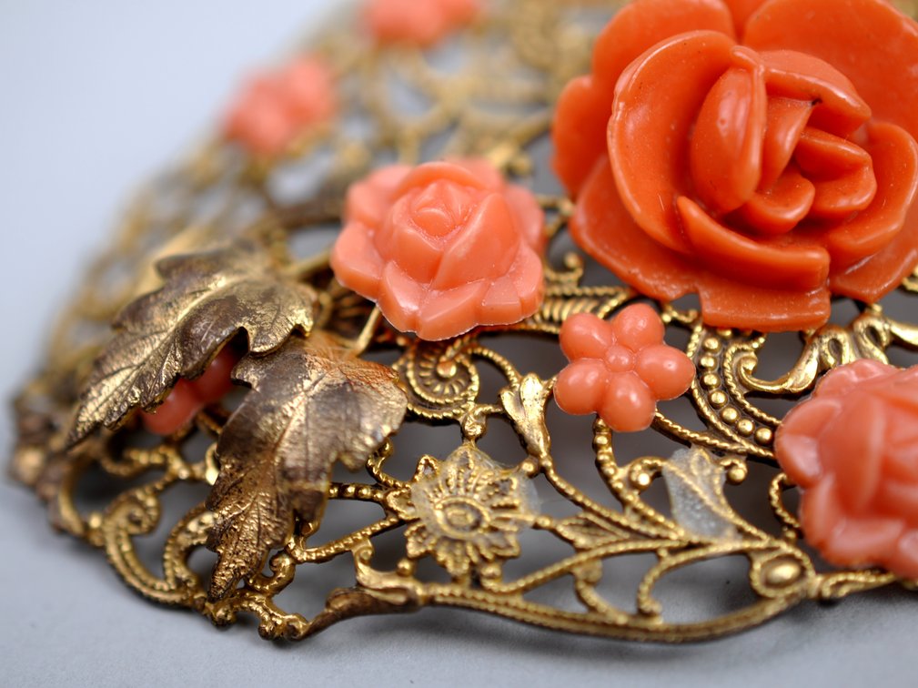 Celluloid Brooch Earrings Ring