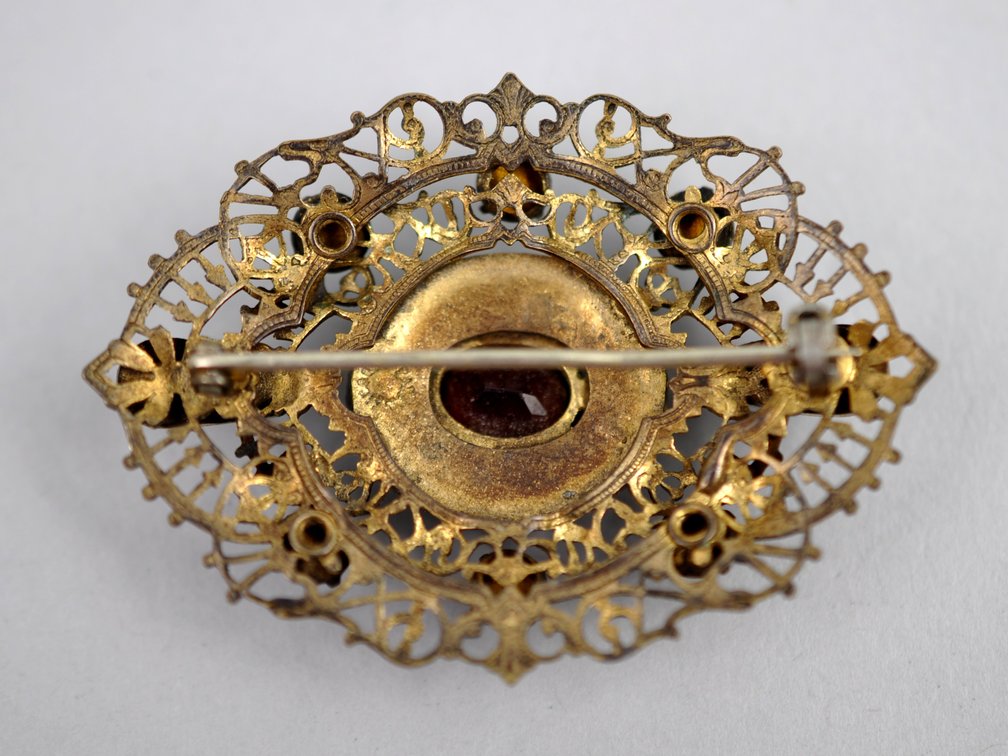 Brooch Pins Czech Glass Victorian Revival Art Deco, photo 14 of 25