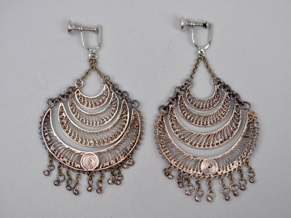 Filigree Metalwork Brooches Earrings Bracelet