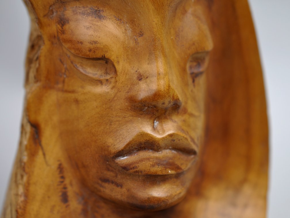 Signed Madame Pele Wooden Sculpture, photo 4 of 15