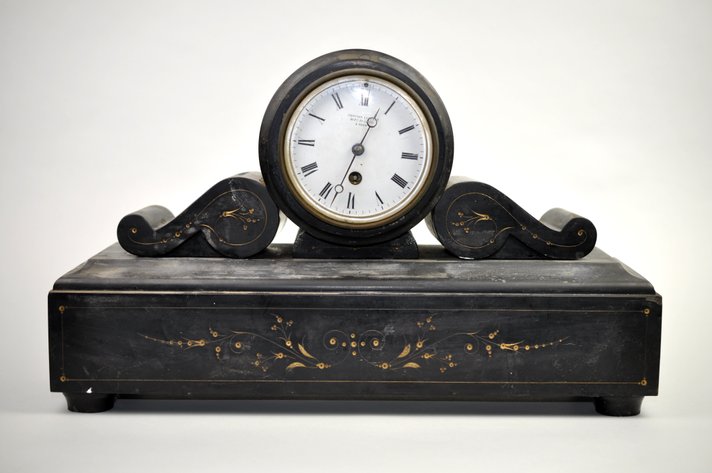 Barrard & Vignon Drum Head Slate Mantel Clock