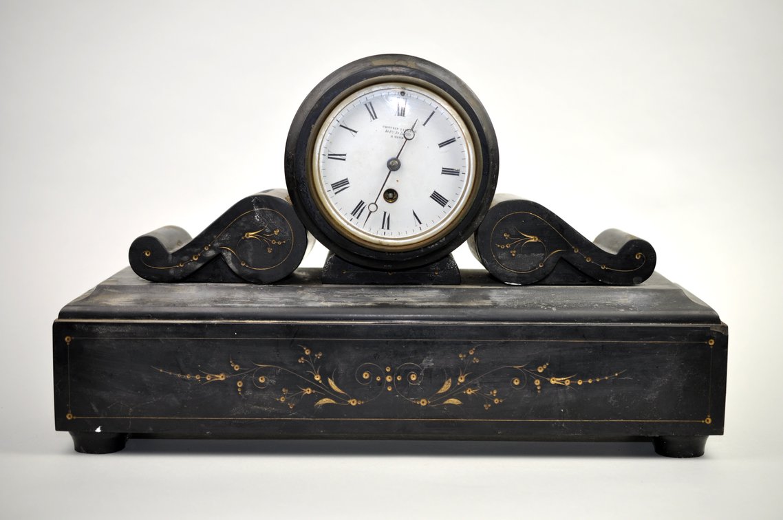 Barrard & Vignon Drum Head Slate Mantel Clock