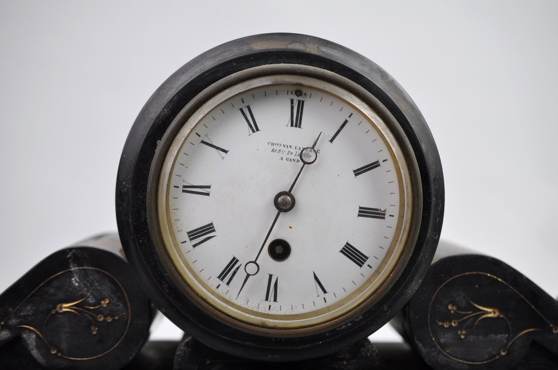 Barrard & Vignon Drum Head Slate Mantel Clock