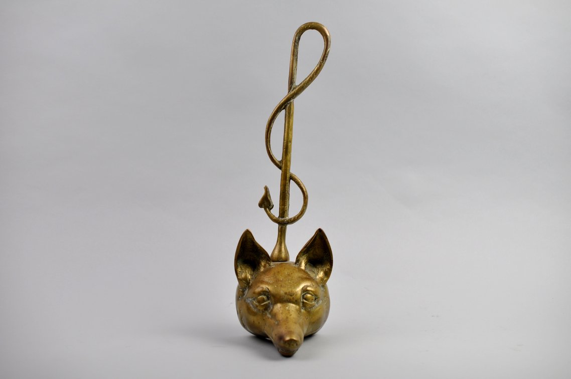 Brass Fox and Whip Doorstop
