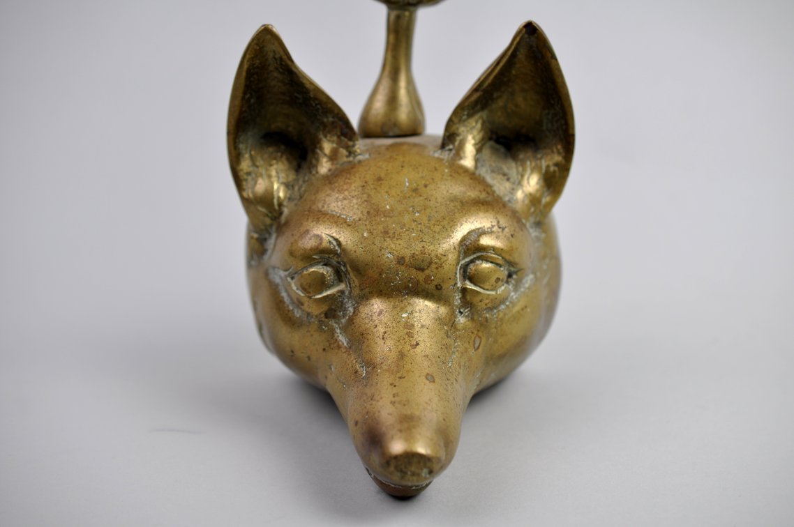 Brass Fox and Whip Doorstop
