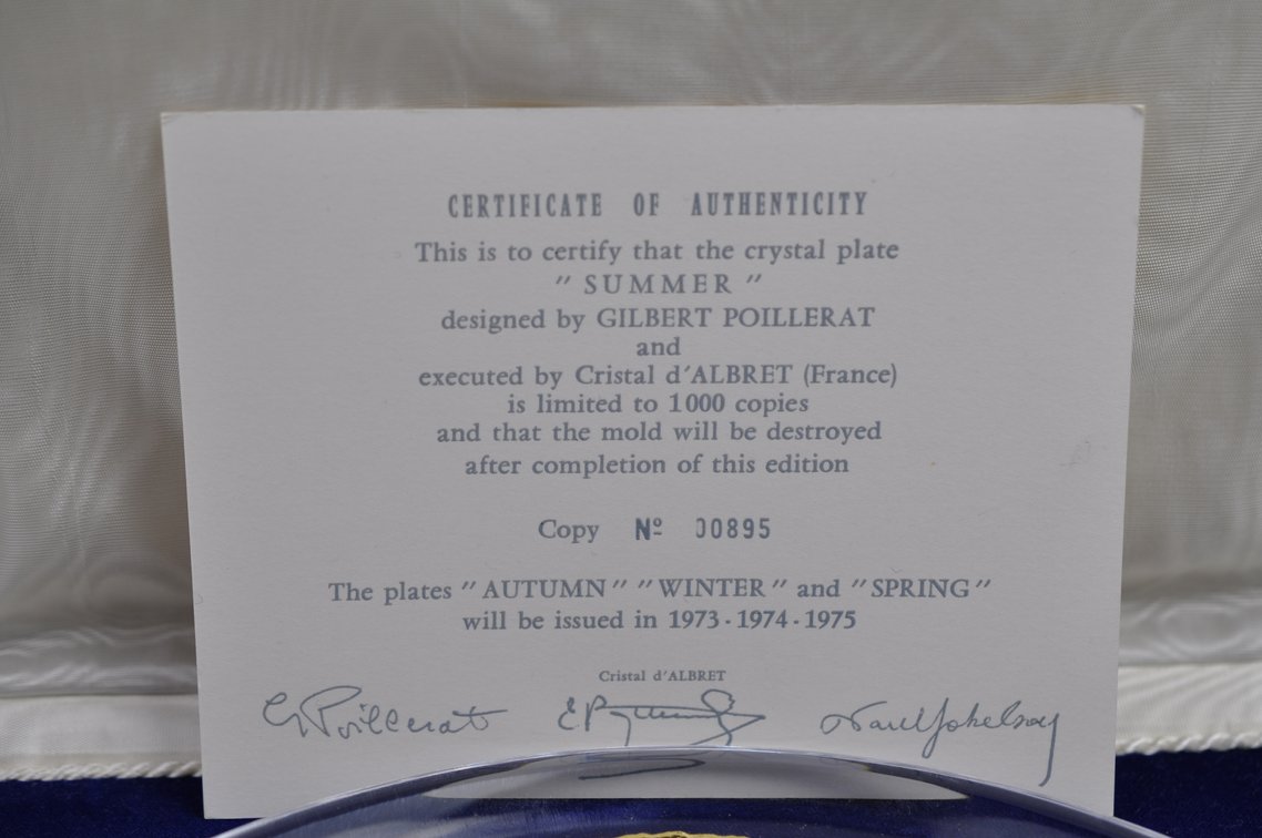 Cristalleries De Vianne Seasons Plates w/COAs, photo 46 of 52