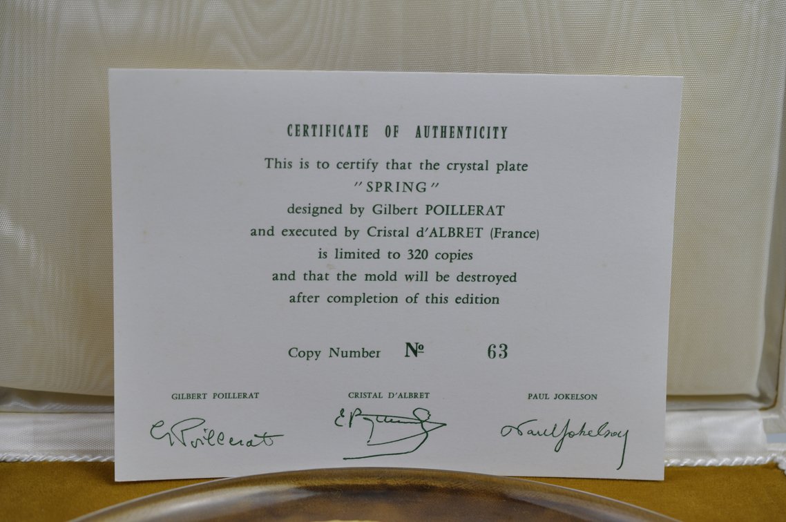 Cristalleries De Vianne Seasons Plates w/COAs, photo 49 of 52