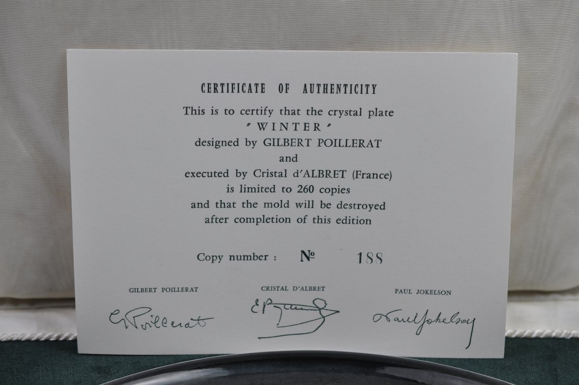 Cristalleries De Vianne Seasons Plates w/COAs, photo 52 of 52
