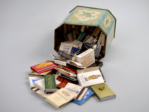 Matchbook Collection in Tea Can