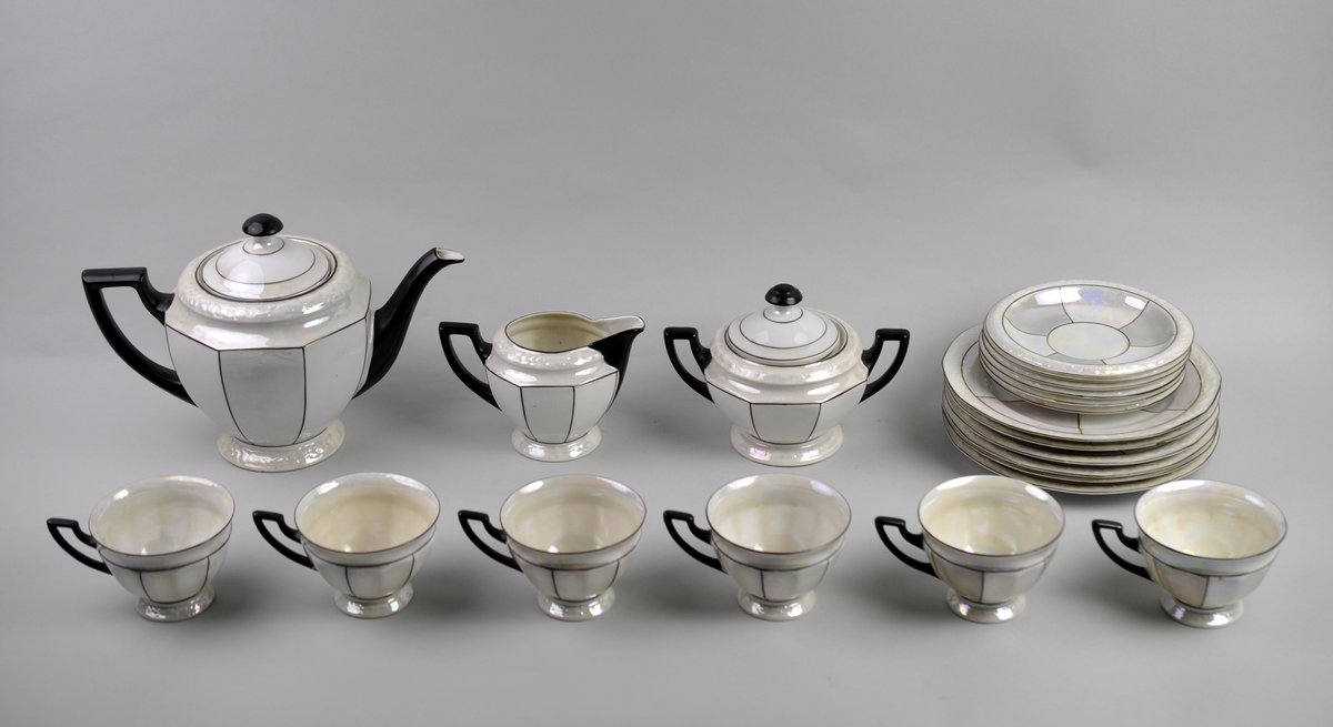 Czechoslovakia PALT White Pearl Tea Set