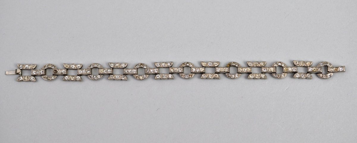 Rhodium Plated Rhinestone Bracelet